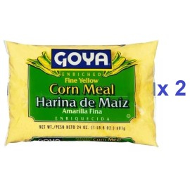 Goya Fine Yellow Corn Meal  / Harina de Maiz  24 Oz (1.5 lbs) /Pack - 2 Packs 48 oz (3 Lbs)
