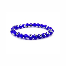 PRECIOUS PEBBLE Evil Eye Beaded Bracelet – Protect Against Negative Energy with Natural Stone Beads for Men & Women, Adjustable Size