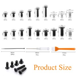 Gueenky 392 Piece Laptop Computer Screws Set, M2 M2.5 M3 PC Screws Assorted Set Flat Head Computer Screws 2-10 mm, 18 Sizes Replacement Screws for SSD Laptop Notebook with Screwdriver