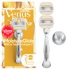 Venus Moistureglide Women's Razor, Reusable Handle, 2 Razor Blade Refills