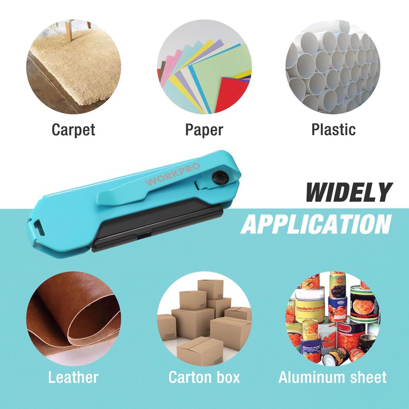 WORKPRO 2PCS EDC Folding Utility Knife, Mini Box Cutter with