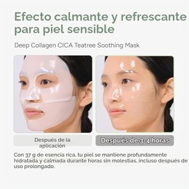 SUNGBOON EDITOR Mascarilla de noche calmante Deep Collagen CICA Teatree de 37 g x 1 unidad, El colágeno real 2 160 000 ppb, Mascarillas faciales de