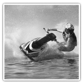 2 x Square 10cm Vinyl Stickers - Jet Ski Racing 36715