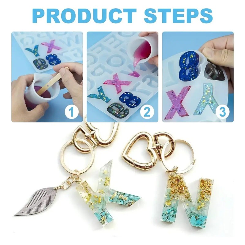 Alfabeto De Moldes De Silicona Resina Diy Pata De Gato