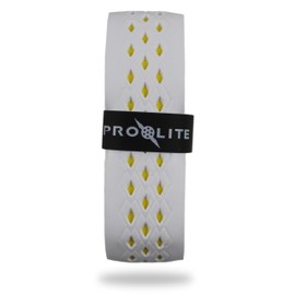 No-Sweat Diamond Grip for Pickleball Paddles, Tennis, Racquetball (White w/Yellow Underlay, 1-Pack)