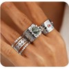 Dainty Wide Band Ring Set of 3 for Women Adjustable
