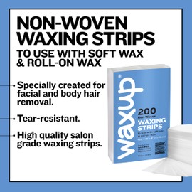 waxup Non-Woven Wax Strips 3x9, Disposable Large Waxing Strips, Use with Soft Wax for Hair Removal, Ideal for Facial Small Areas or all Body (Legs, Bikini, Arms, Face, Back) Same as 50 Yards Roll