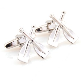 MRCUFF Paddles Oars Crew Rowing Pair Cufflinks in a Presentation Gift Box & Polishing Cloth