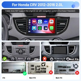 Inefala 4G 64G for Honda CRV 2012-2016 2.0L Radio Screen CarPlay Android 13 IPS 9" Touchscreen Car Stereo Android Auto Backup Camera Bluetooth 5.0 GPS FM RDS EQ 13UI