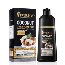 Fvquhvo Champú Instantáneo para Cabello Negro para Cabello Gris - Tinte para Cabello A Base de Hierbas Champú 3 En 1 para Mujeres y Hombres,16.90...  