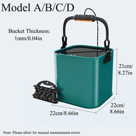 TopHomer EVA Fishing Bucket 3D Grain Design, Detachable Lanyard, 8-9L Capacity for Kayak Fishing, Boating, Beach Trips, and Backpacking (Tiffany Blue Triangle Reinforced)