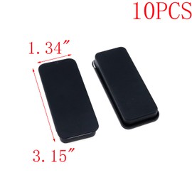 MY MIRONEY 3.15" x 1.34" x 0.43" Metal Slide Top Tin Containers Black Rectangle Metal Tin Box Empty Storage Organizer Tins for Candles,Candies,Gifts Pack of 10