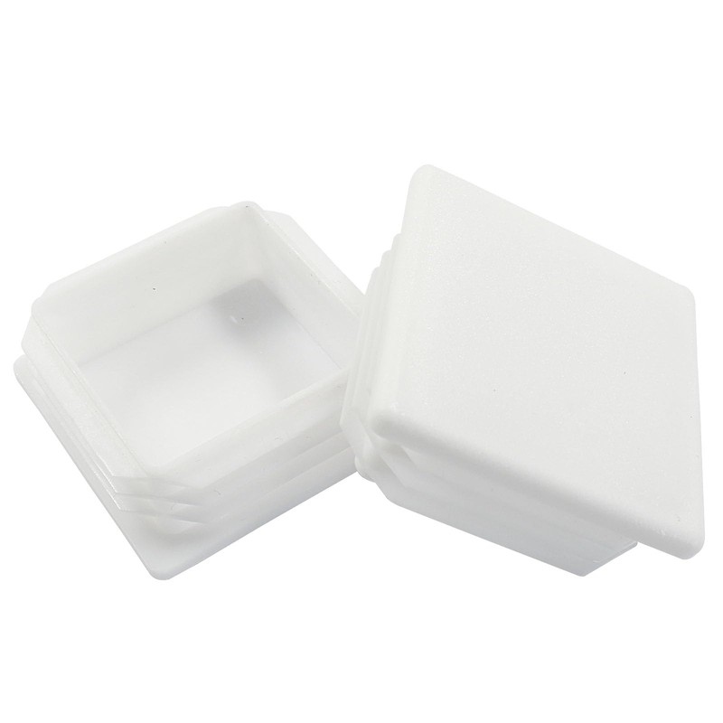 Hordion 12 Pcs 2" Square Plastic Plugs, White Tubing End