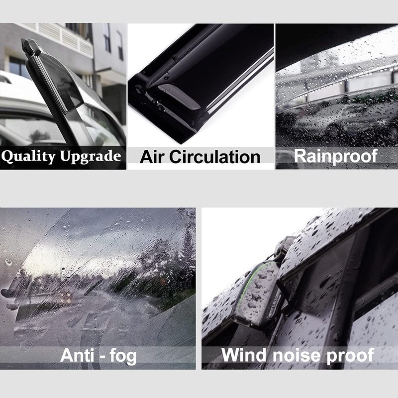 STARTSHIP 94364 Side Window Visors Wind Vent Deflector,4pcs Outside Mount