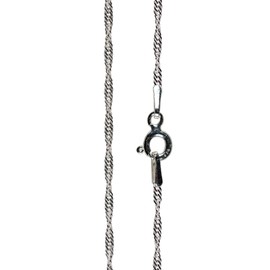 Avesano Singapore chain 925 silver ladies (width 1.4 mm) silver chain without pendant (length 38 cm to 60 cm) 101082-0, Sterling Silver