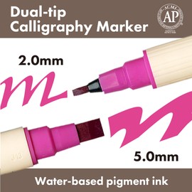 Kuretake Zig Calligraphy Dual Tip Marker Pens 24 colors set, 2mm, 5mm, Double Tip, for Art, Sketch, illustration, Calligraphy, Journal, Drawing, Made in Japan