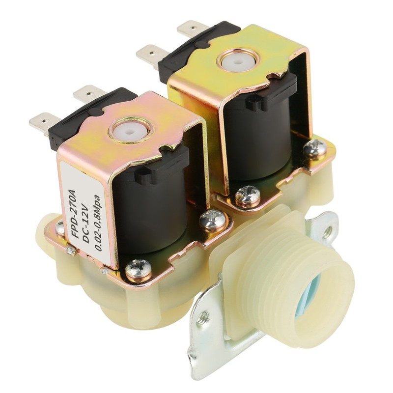 Solenoid Valve DN20 G3/4 DC 12V Normally Closed Double 0.02-0.8MPa