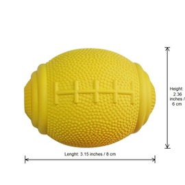 PlayfulSpirit Tricky Treat Rugby Ball: Dog Treat Dispenser - Awesome Anxiety Reliever and Boredom Breaker, Fun Fetch and Basic Puppy Training Toy (Small, Yellow)