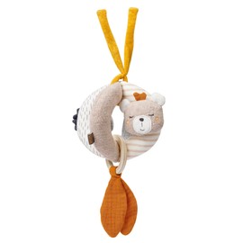 Fehn Activity Grasping Ball Donkey & Teddy fehnNATUR - Play Ball with Organic Cotton - Ball Baby Toy with Rattle & Wooden Ring - Fabric Ball Motor Skills Toy - Toy for Babies and Toddlers from 0+