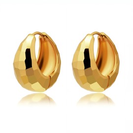 HUGE TOMATO Trendy 18K Gold Plated Hoop Earrings Designed Geometry Huggie Hoop Earrings Gold and Silver Chunky Earring