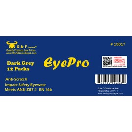 G & F EyePro Safety Glasses, Impact-Resistant Goggles, UV Protection, Anti-Scratch, Ballistic-Resistant, Clear & Privacy Lenses, ANSI Z87.1 Certified, Comfortable, Durable, for Kids & Adults (12 Pack)