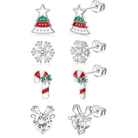 Christmas earrings, Christmas earrings, women's Christmas earrings, Christmas earrings, Christmas earrings, 925 silver, Christmas earrings for women hanging, Christmas tree earrings, Christmas hanging