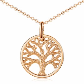 MATERIA by Matthias Wagner Tree of Life Pendant 925 Silver in 3 Colours with Chain KA-88, Silver
