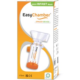 EasyChamber Anti-Static Spacer Device with Infant Mask, Inhaler Chamber, use with Metered Dose Inhaler, BPA and Latex Free