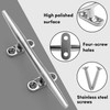 8 Inch 316 Stainless Steel Boat Cleats, Open Base Dock