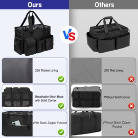 ZIOZERTT Cleaning Caddy,Cleaning Bag for Housekeepers,Cleaning Supplies Organizer with Handle,Black