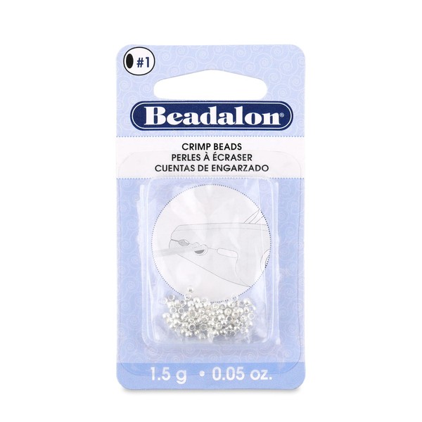 Beadalon Crimp Beads Size #1, 1-1/2 Grams/Pkg, Silver Plated