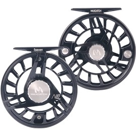 MAXIMUMCATCH Maxcatch AVID PRO Fly Fishing Reel with CNC-machined Aluminum Body Super Large Arbor Design-3/5, 5/7, 7/9 Weights (Reel (Black), 9/11wt)