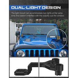 ADTOPI Dual A-Pillar Mount, Cowl Light Mount Dual A-Pillar Hood Bracket for LED Work Driving Light Pods Comaptible with Jeep Wrangler JL/JLU and Gladiator JT 2018-2022, 2PCS