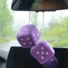 Pair 3” Purple Fuzzy Plush Dice Heart Shape Decor for