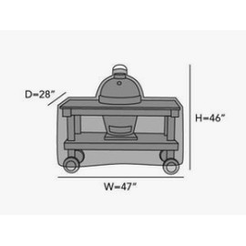Covermates Kamado Cart Grill Cover - Weather Resistant Outdoor Cover, Protects Big Green Egg Large Table and Round Grills Outdoor, Classic 12-Guage Vinyl, Cart 47W x 28D x 46H, Black