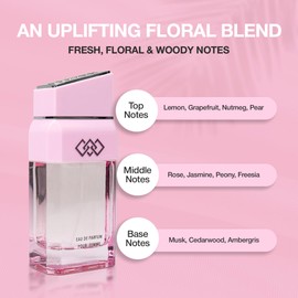 LEG3ND Ladies EDP Spray for Women - Long-Lasting Luxury Fragrance with Essential Oils - Rose & Jasmine Notes - Comes in a Glass Bottle Spray,100ml (Light Pink)