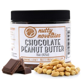 Nutty Novelties Chocolate Peanut Butter - High Protein, Healthy Peanut Butter - All-Natural Peanut Butter Free of Cholesterol, Preservatives & Salt - 100% Vegan Peanut Butter - 15 Ounces