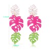 Flower Leaf Dangle Earrings for Women Acrylic Lightweight Triple Leaf