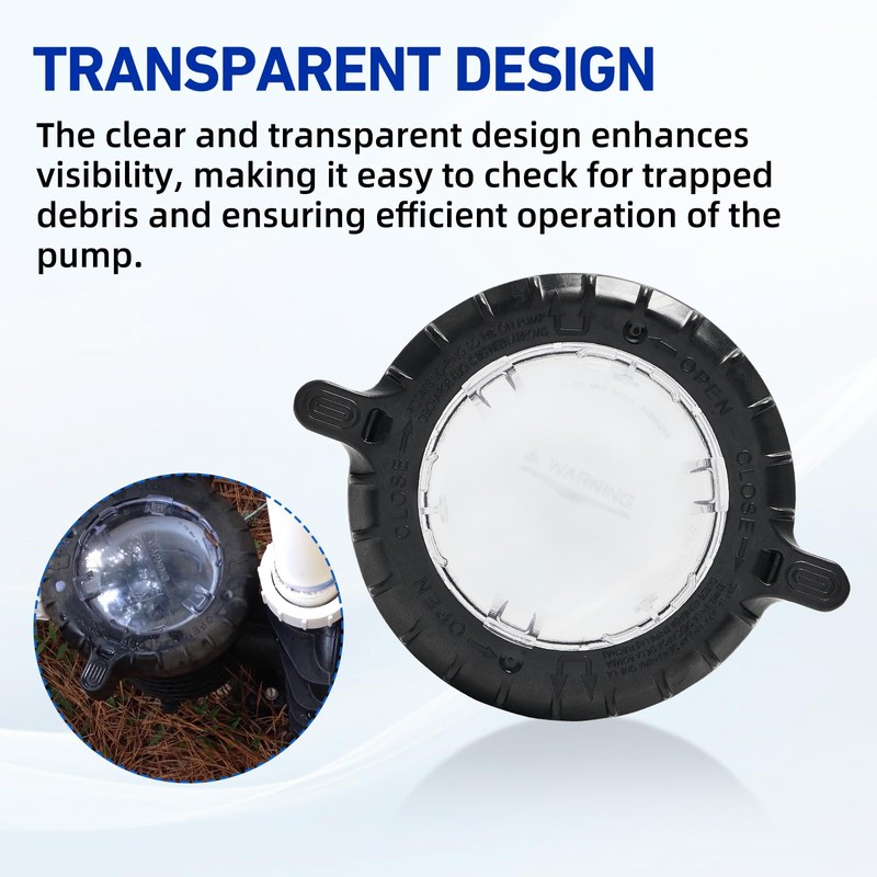 Kozlira 17307-0111S Pool Pump Trap Cover Lid Assembly with O-Ring