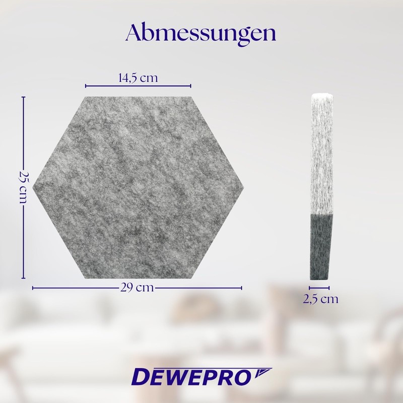 DEWEPRO® Acoustic Panel - 1 Piece Acoustic Panel 290 x