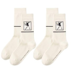 Gunze BDW054 Bodywild Men's Socks, Set of 2 Pairs, white