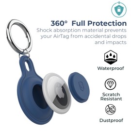 [2-Pack] Panjal AirTag Schutzhülle | AirTag Halterung Silikon Wasserdicht Kratzfest Leicht | AirTag Hülle mit Metall Karabiner für Schlüssel, Handtaschen, Gepäck, Hundehalsband (Schwarz & Weiß)