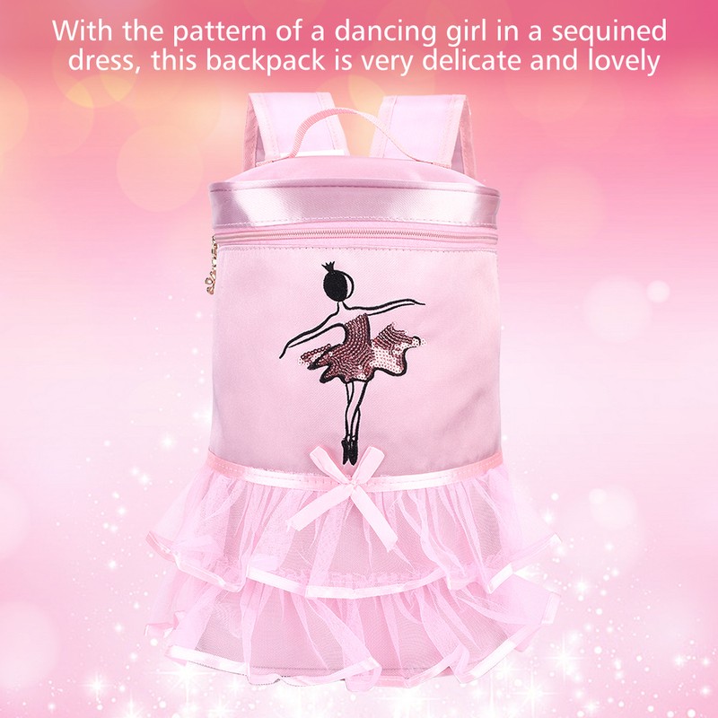 Children Ballet Dancing Satin Backpack Ballerina Girl Sequined Shoulder Bag
