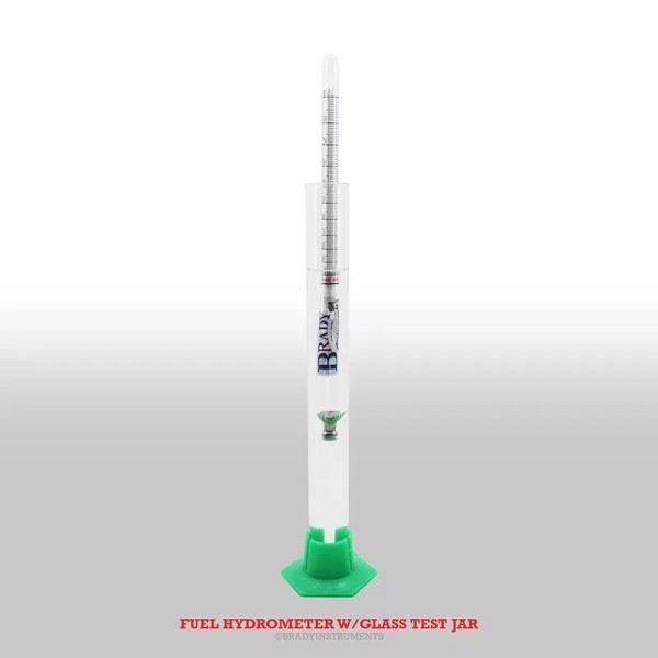 Brady Instruments Fuel Hydrometer w/ Glass Test Jar Tests Diesel,