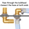 Uenede 2PCS Solid Brass 90 Elbow Barb Bulkhead Fitting 1/2"OD
