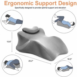 Wedge Intimacy Pillow for Couples Memory Foam Lift Pillow, Grey