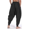 AITFINEISM Mens Elastic Waist Aladdin Harem Pants Loose Drop Crotch