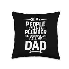 Funny Plumber Dad Plumbing Pipefitter Pipe Wrench Throw Pillow