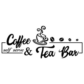 SUPERDANT Wall Stickers Coffee and Tea Bar Wall Decals Vinyl Wall Art Murals Removable Self Adhesive Wallpapers Wall Decoration Home Decor for Living Room Bedroom Gifts for People