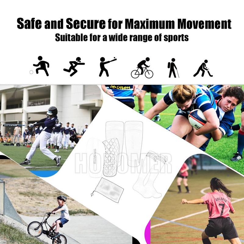 Soccer Shin Guards and Knee-High Socks, Black (Black, S)